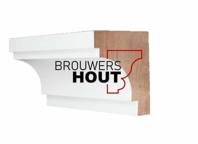 Hardhouten gootlijst G009-114 90x114mm