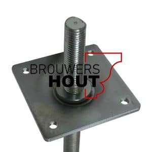 Verstelbare voetplaat 100x100mm met borgmoer verzinkt M24 - Afbeelding 3