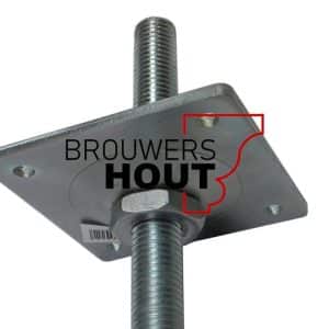 Verstelbare voetplaat 100x100mm met borgmoer verzinkt M24 - Afbeelding 2